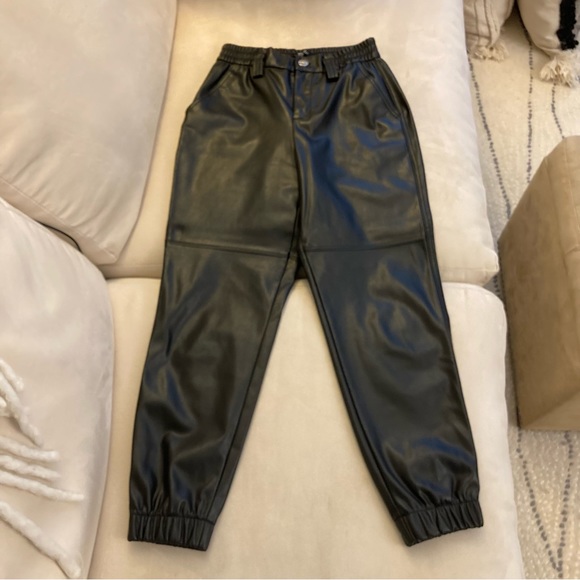 Bershka Faux Leather Jogger Pants - Picture 9 of 11